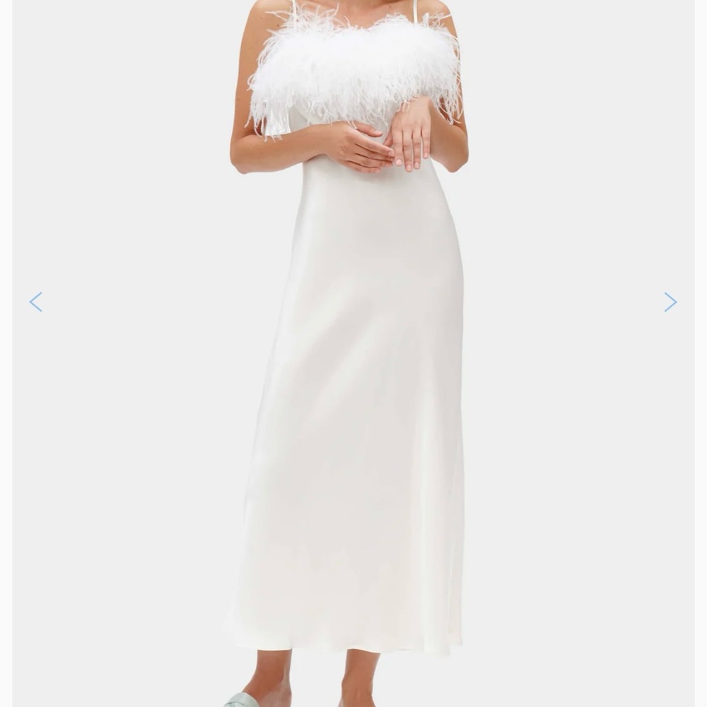 Sleeper Boheme Slip Dress with feathers - size XS extra small - new with tags